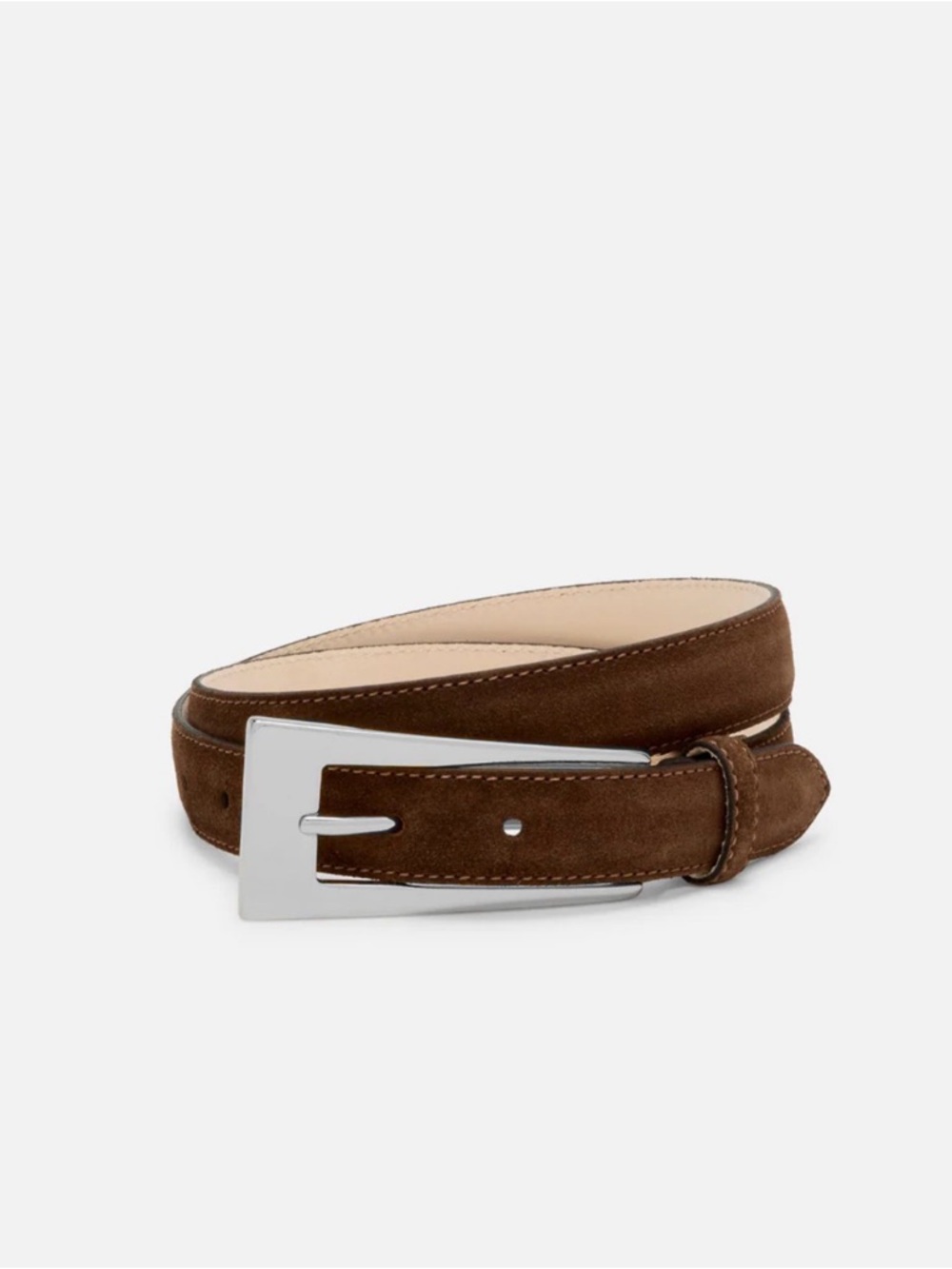 AUREUM No 10 Brown Suede Belt with Silver Buckle